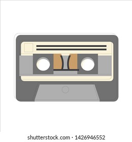 cassette symbol vector icon on the website