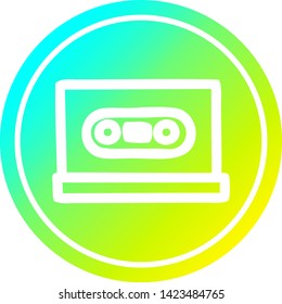 cassette tape circular icon with cool gradient finish