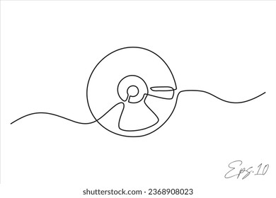  cassette tape continuous line vector illustration