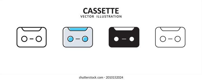 Cassette Tape Deck Icon Vector Illustration Simple Flat Line Graphic Design