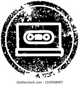 cassette tape distressed icon symbol