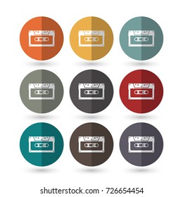 Cassette tape flat icons. vector. Illustration. isolate on white.