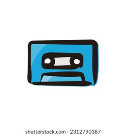 Cassette tape - Hip Hop icon (Hand draw color version)