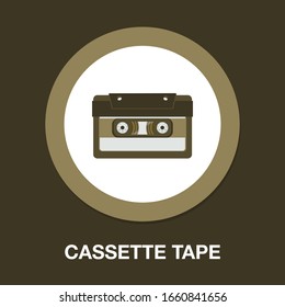 cassette tape icon. Audio cassette tape isolated on white background