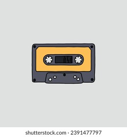 Cassette Tape Icon, Cartoon style.