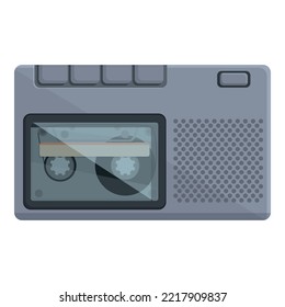 Vector de caricatura de icono de cinta cassette. Retro viejo. Dispositivo de radio