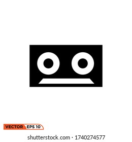 Icono de cinta de cassette ilustración vectorial 