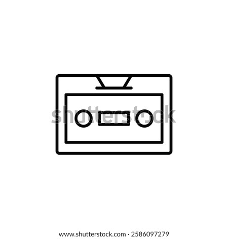 Cassette tape icon Flat fill set collection