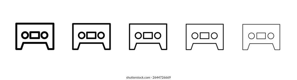 Cassette tape icon flat illustration set logo