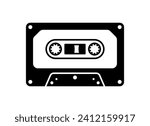 Cassette tape icon isolated on white background.