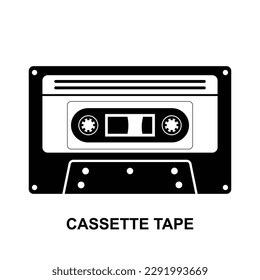 Cassette tape icon isolated on white background vector illustration.