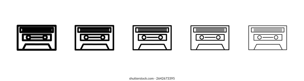 Cassette tape icon isolated vector on white background set