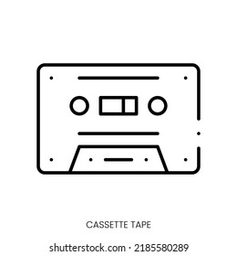 icono de cinta cassette. Signo de estilo lineal aislado en fondo blanco. Ilustración del vector