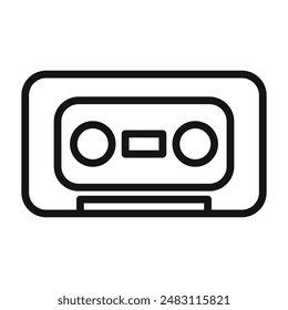 Cassette tape icon mark in filled style