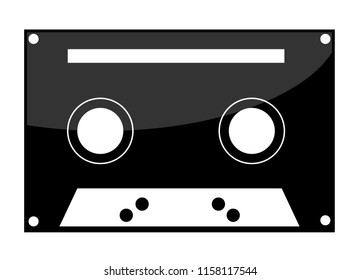 cassette tape icon on white background