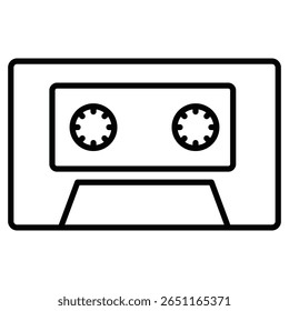 Cassette tape icon Outline isolated logo mark