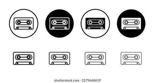 Cassette tape icon Outline thin set pack series