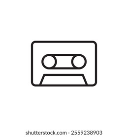 Cassette tape icon Outline vector for web ui