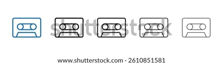Cassette tape icon Outline vector logo for web ui