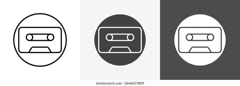 Cassette tape icon set vector art