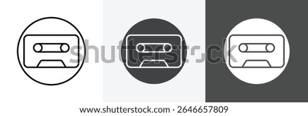 Cassette tape icon set vector art