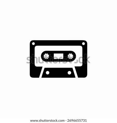 cassette tape icon silhoutte vector template
