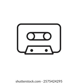 Cassette tape icon Simple thin outline