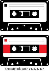 Cassette tape icon simple vector