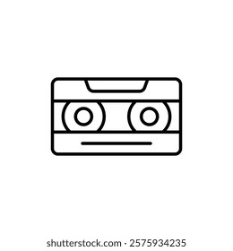 Cassette tape icon simple vector symbol