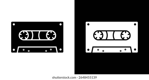 Cassette tape icon symbol collection. Flat vector stock illustration.