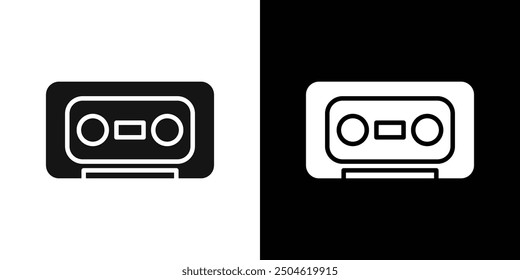 Cassette tape icon Symbol mark in filled style