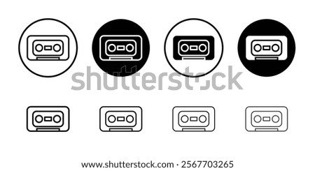 Cassette tape icon Symbol mark in filled style