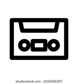 Cassette Tape icon thick bold line