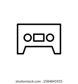 Cassette tape icon Thin line art isolated