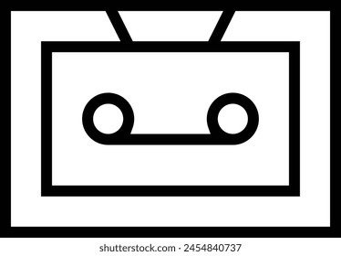 cassette tape icon. Thin linear style design isolated on white background