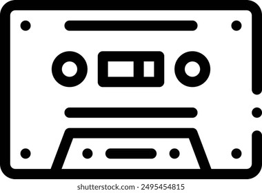 cassette tape icon. Thin Linear Style Design Isolated On White Background
