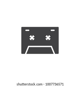 Cassette tape icon vector, filled flat sign, solid pictogram isolated on white. Audio cassette symbol, logo illustration.