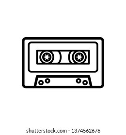 Cassette tape icon. Vector illustration.