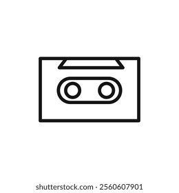 Cassette tape icon vector line logo art