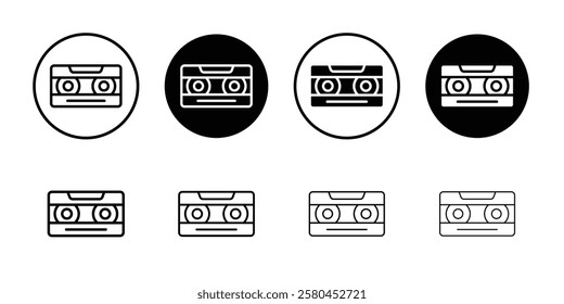 Cassette tape icon Vector logo outline