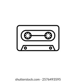 Cassette tape icon vector outline logo sign