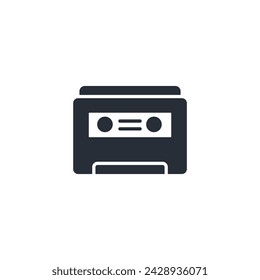 Cassette tape icon. vector.Editable stroke.linear style sign for use web design,logo.Symbol illustration.