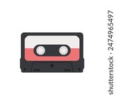 Cassette tape icons. Stylish vintage cassette tape vector. Colored old audio cassettes vector. Cassette tape simple icon. Music tape vector. Vintage music VHS logo.