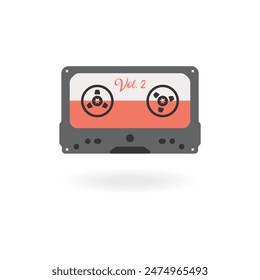 Iconos de cinta. Elegante Vector de cinta vintage. Vector de casetes de audio antiguos de colores. Icono simple de cinta de casete. Vector de cinta de música. Logo de Antiguas music VHS.