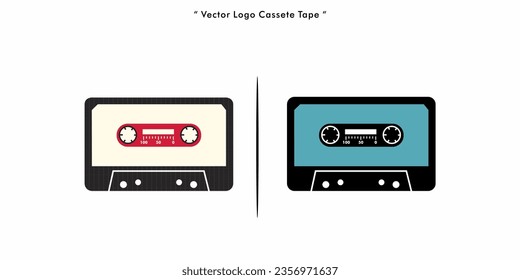 cassette tape illustration logo design