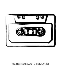 Cassette Tape Ink Brush Stroke Vector