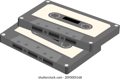 Cassette tape isolated vector illustration.