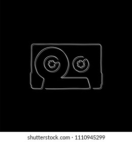 Cassette tape line drawing, vector illustration design. Technology objects collection.