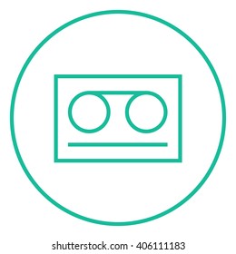 Cassette tape line icon.