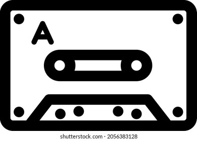 Cassette tape line icon, vector illustration